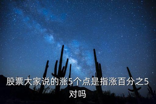 股票大家說的漲5個點是指漲百分之5對嗎