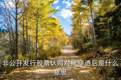穿透披露是什么意思，非公開發(fā)行股票認(rèn)購對象穿透后是什么意思