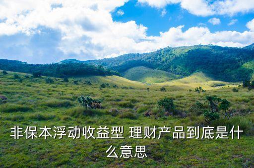 非保本理財什么意思，理財產(chǎn)品非保本是什么意思