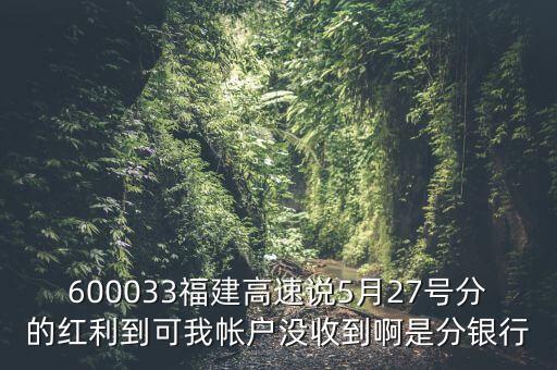 600033福建高速說5月27號分的紅利到可我?guī)魶]收到啊是分銀行