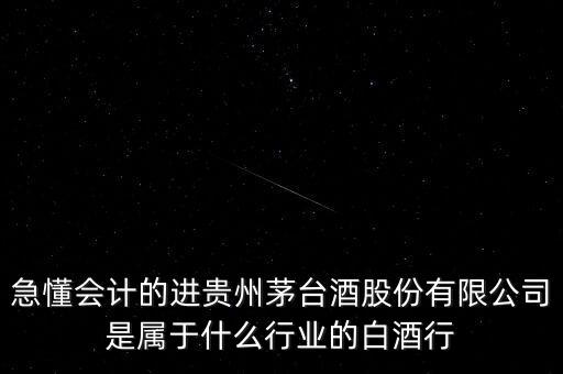 急懂會計的進貴州茅臺酒股份有限公司是屬于什么行業(yè)的白酒行