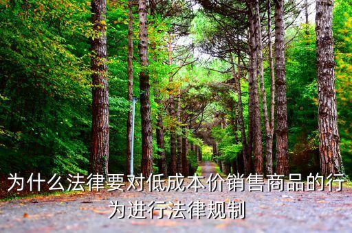 為什么違法成本低，為什么法律要對(duì)低成本價(jià)銷售商品的行為進(jìn)行法律規(guī)制