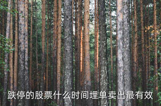 跌停的股票什么時(shí)間埋單賣(mài)出最有效