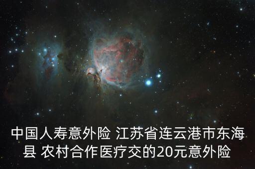 國壽瑞鑫二十元意外險(xiǎn)指什么，中國人壽意外險(xiǎn) 江蘇省連云港市東?？h 農(nóng)村合作醫(yī)療交的20元意外險(xiǎn)