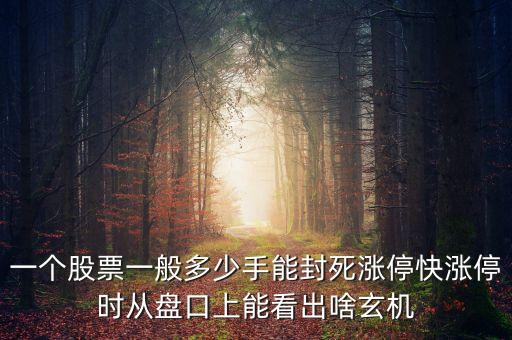 幾千手封漲停說(shuō)明什么，超低換手率但是股票每天都漲停幾千手就能封住漲停板怎么回事
