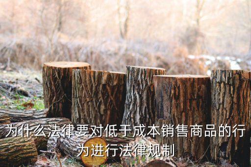 為什么法律要對低于成本銷售商品的行為進(jìn)行法律規(guī)制