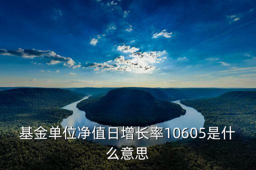基金日增長率什么意思，基金單位凈值日增長率10605是什么意思