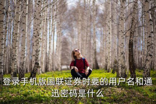 登錄手機版國聯(lián)證券時要的用戶名和通迅密碼是什么
