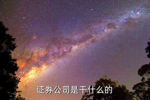 正規(guī)的證券公司是做什么的，證券公司干什么的