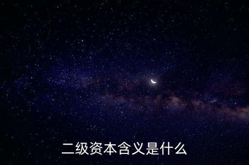 什么是次級(jí)資本，二級(jí)資本含義是什么