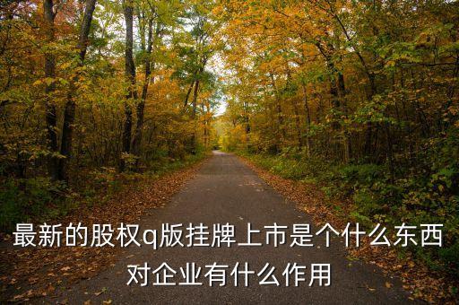 掛牌q版是什么意思，最新的股權(quán)q版掛牌上市是個什么東西對企業(yè)有什么作用