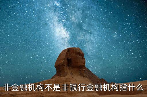 非金融機構(gòu)是什么，非金融機構(gòu)不是非銀行金融機構(gòu)指什么