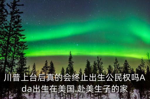 什么時(shí)候廢除美國(guó)出生公民權(quán)，川普上臺(tái)后真的會(huì)終止出生公民權(quán)嗎Ada出生在美國(guó) 赴美生子的家