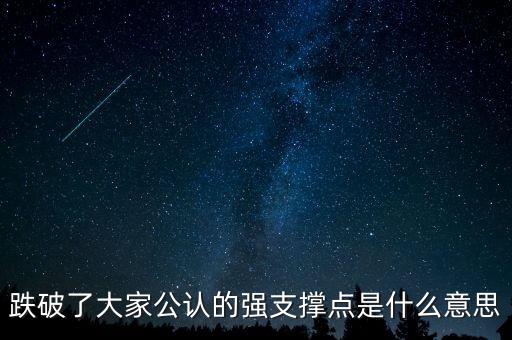 跌破了大家公認的強支撐點是什么意思