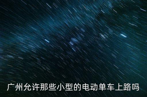 廣州允許那些小型的電動(dòng)單車上路嗎