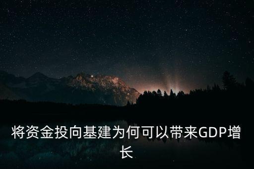 將資金投向基建為何可以帶來GDP增長