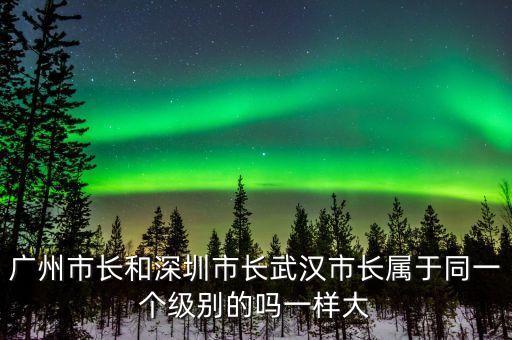 廣州市長是什么級別，廣州市長和深圳市長武漢市長屬于同一個級別的嗎一樣大