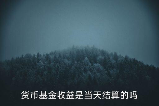 貨幣基金收益是當(dāng)天結(jié)算的嗎