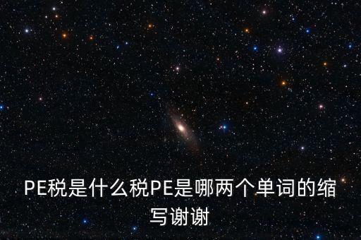 PE稅是什么稅PE是哪兩個(gè)單詞的縮寫(xiě)謝謝