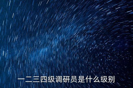 一二三四級(jí)調(diào)研員是什么級(jí)別