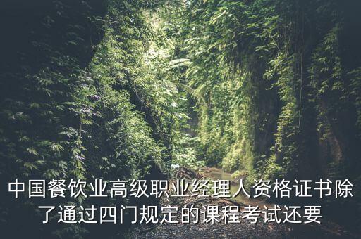 餐飲高管要什么證書，請問餐飲管理行業(yè)需要哪些資格認證書