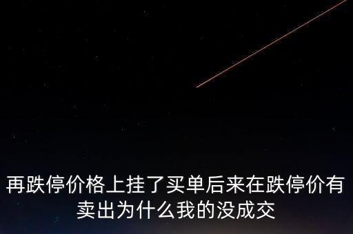 再跌停價格上掛了買單后來在跌停價有賣出為什么我的沒成交
