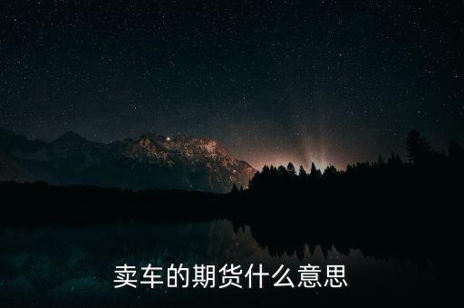 汽車期貨什么意思，賣車的期貨什么意思