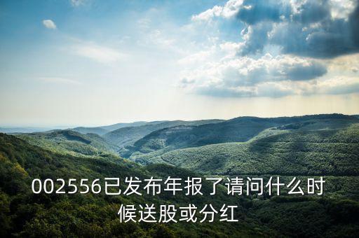 002556已發(fā)布年報了請問什么時候送股或分紅