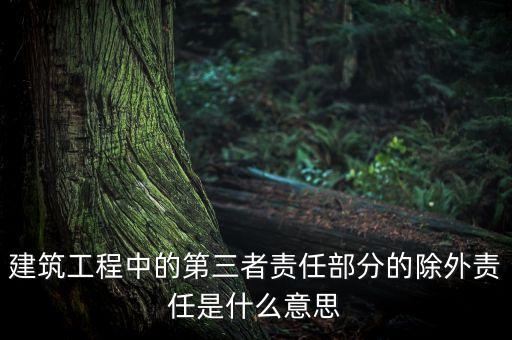 什么是除外責(zé)任，建筑工程中的第三者責(zé)任部分的除外責(zé)任是什么意思