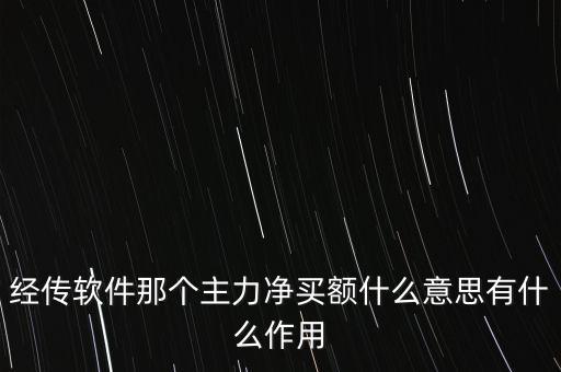 經(jīng)傳軟件那個主力凈買額什么意思有什么作用