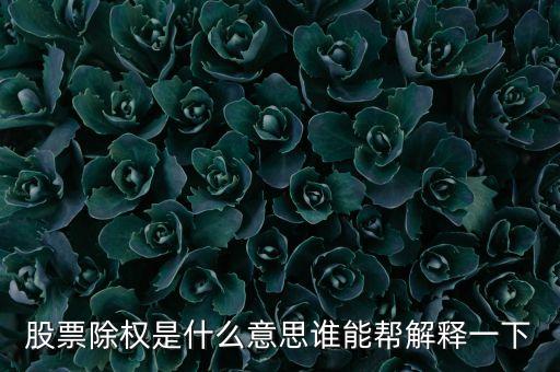 股票走勢(shì)圖除權(quán)是什么意思，股票除權(quán)是什么意思