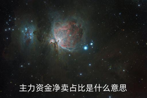 主力凈額占比什么意思，什么叫主力凈占比