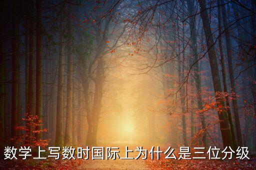 數(shù)學(xué)上寫數(shù)時(shí)國際上為什么是三位分級(jí)