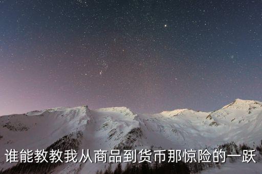 經(jīng)濟學驚險一躍是什么，誰能教教我從商品到貨幣那驚險的一躍