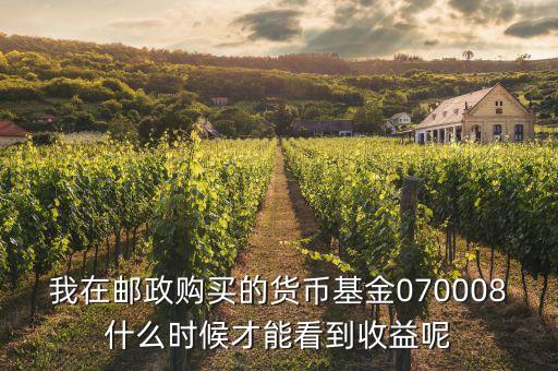 070008什么時(shí)候分紅呢，我在郵政購(gòu)買的貨幣基金070008什么時(shí)候才能看到收益呢