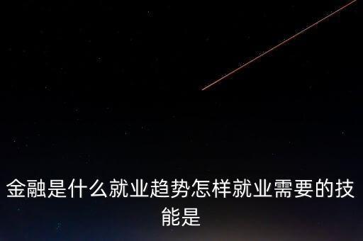 金融有什么前沿問題，金融是什么就業(yè)趨勢(shì)怎樣就業(yè)需要的技能是