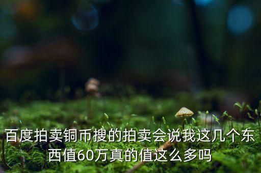 什么東西值600000，百度拍賣銅幣搜的拍賣會說我這幾個東西值60萬真的值這么多嗎