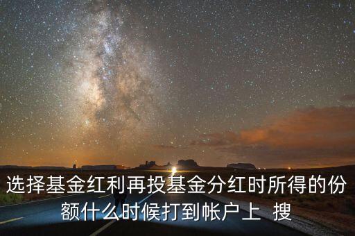 選擇基金紅利再投基金分紅時(shí)所得的份額什么時(shí)候打到帳戶(hù)上  搜