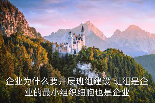 國企央企為什么要做班組建設(shè)，企業(yè)為什么要開展班組建設(shè) 班組是企業(yè)的最小組織細(xì)胞也是企業(yè)