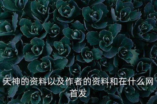 天神集團(tuán)老總姓什么，天神的資料以及作者的資料和在什么網(wǎng)首發(fā)