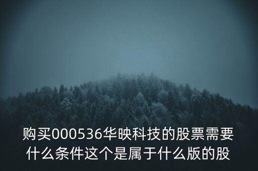 華映科技是什么股，購買000536華映科技的股票需要什么條件這個是屬于什么版的股