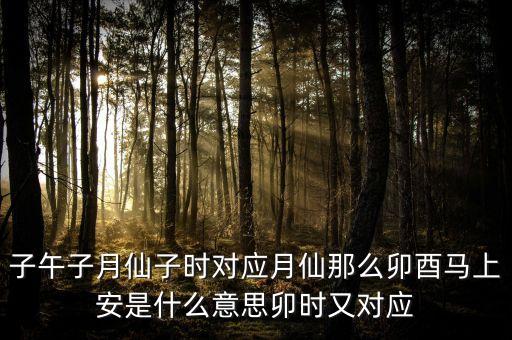 子午子月仙子時(shí)對(duì)應(yīng)月仙那么卯酉馬上安是什么意思卯時(shí)又對(duì)應(yīng)