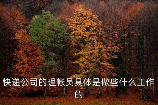 理賬需要做些什么，快遞公司的理帳員具體是做些什么工作的