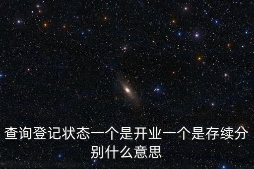 登記狀態(tài)為存續(xù)是什么意思，查詢登記狀態(tài)一個(gè)是開(kāi)業(yè)一個(gè)是存續(xù)分別什么意思