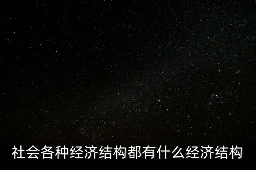 社會(huì)各種經(jīng)濟(jì)結(jié)構(gòu)都有什么經(jīng)濟(jì)結(jié)構(gòu)