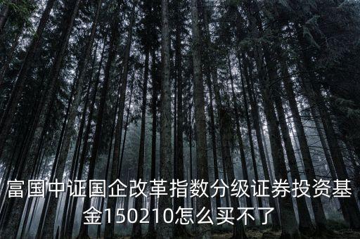 150210買的什么股票，富國中證國企改革指數(shù)分級證券投資基金150210怎么買不了