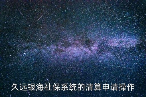 久遠(yuǎn)銀海什么時(shí)候申購(gòu)，久遠(yuǎn)銀海社保系統(tǒng)的清算申請(qǐng)操作