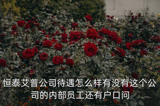 恒泰艾普公司待遇怎么樣有沒有這個公司的內部員工還有戶口問
