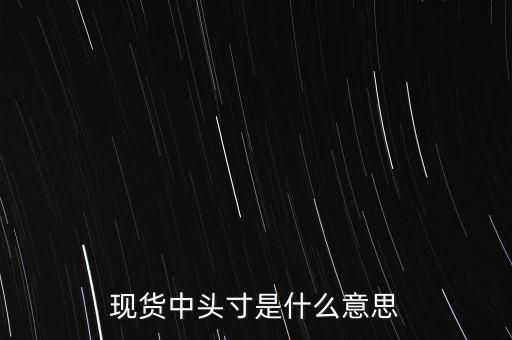 現(xiàn)貨中頭寸是什么意思