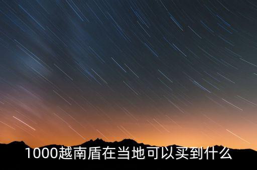1000越南盾在當?shù)乜梢再I到什么